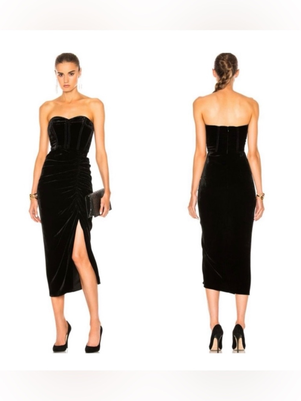 Veronica Beard Black velvet plaza midi dress size 2 new with tags-retailed $798